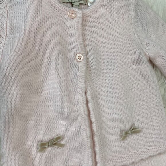 Wendy Bellissimo Baby Girls Pink Knit Cardigan Pants Set 3/6 Mo Cotton Blend NWT - Picture 3 of 10